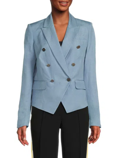 Karl Lagerfeld Women's Double-breasted Linen Blend Blazer