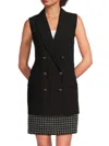 Karl Lagerfeld Women's Double-breasted Notch Lapel Vest In Black