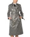 KARL LAGERFELD WOMEN'S DOUBLE-BREASTED PRINTED TRENCH COAT