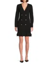 Karl Lagerfeld Women's Double Breasted Tiered Mini Dress In Black