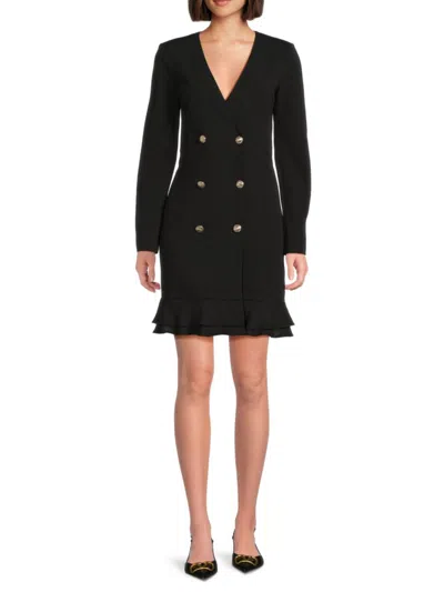 KARL LAGERFELD WOMEN'S DOUBLE BREASTED TIERED MINI DRESS