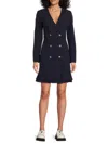 Karl Lagerfeld Women's Double Breasted Tiered Mini Dress In Blue