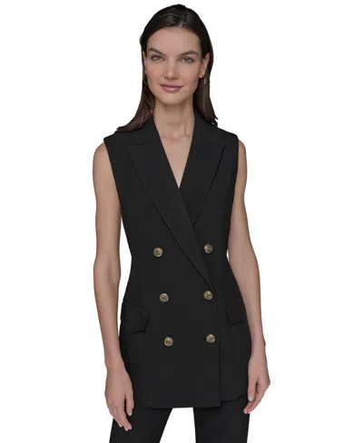 Karl Lagerfeld Women's Double-breasted Vest In Black