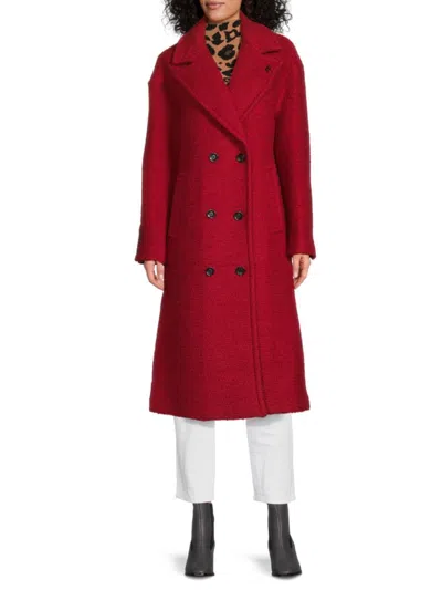 Karl Lagerfeld Women's Double-breasted Wool-blend Coat In Red
