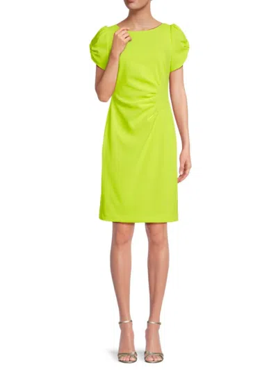 Karl Lagerfeld Women's Draped Sheath Dress In Chartreuse
