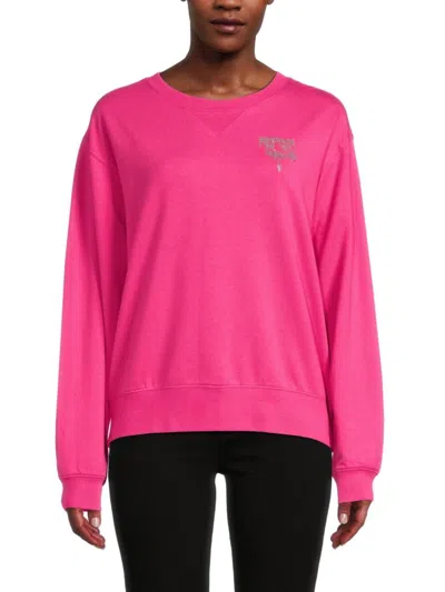 Karl Lagerfeld Women's Drop Shoulder Sweatshirt In Fuchsia