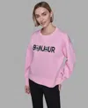 Karl Lagerfeld Women's Duo Bonjour Crewneck Sweater In Pink