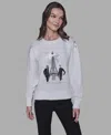 Karl Lagerfeld Women's Logo Eiffel Tower Sweatshirt In Multi