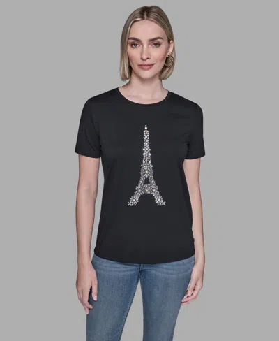 Karl Lagerfeld Women's Eiffel Tower T-shirt In Black