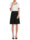 Karl Lagerfeld Women's Colorblocked Embellished Dress In Soft White Black