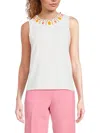 Karl Lagerfeld Women's Embellished Sleeveless Top In White