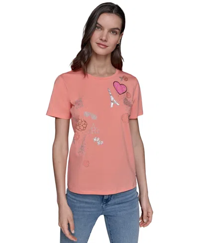 Karl Lagerfeld Women's Embellished Graphic T-shirt