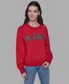 Karl Lagerfeld Women's Logo Embellished Cotton-blend Sweatshirt In Red
