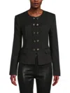 Karl Lagerfeld Women's Embellished Military Jacket In Black
