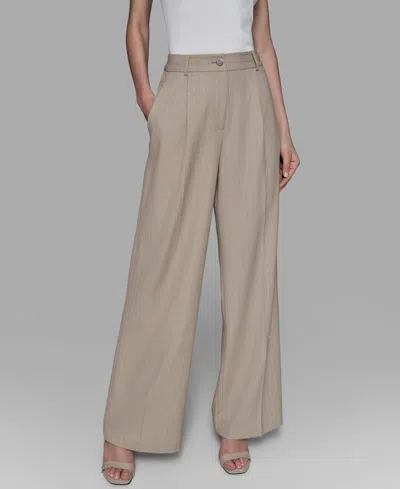 Karl Lagerfeld Women's Embellished Pinstriped Pants