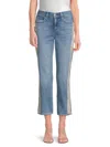 Karl Lagerfeld Women's Embellished Trim Cropped Jeans In Blue