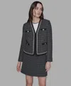 Karl Lagerfeld Women's Embellished Tweed Jacket In Black