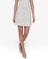 Karl Lagerfeld Women's Embellished Tweed Skirt In Soft White
