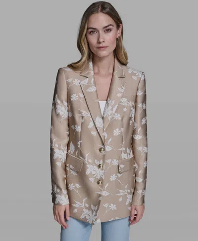 Karl Lagerfeld Women's Embroidered Blazer In Gray