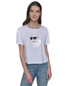 Karl Lagerfeld Ikonik 2.0 Rs T-shirt Woman T-shirt White Size Xl Organic Cotton In White