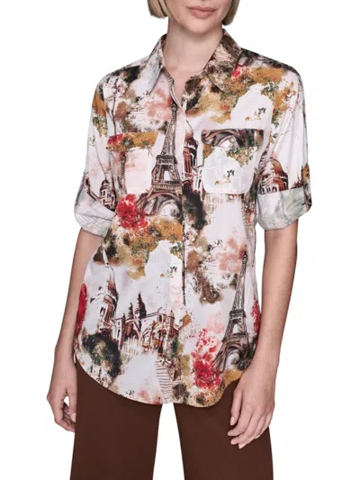 Karl Lagerfeld Women's Essentials Whimsy Printed Shirt In Multi