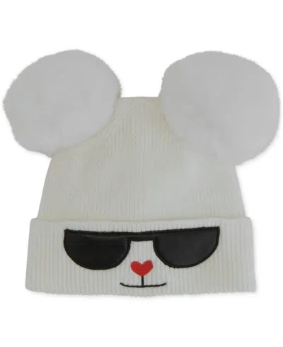 Karl Lagerfeld Women's Faux-fur Pom Choupette Beanie In Soft White