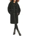 Karl Lagerfeld Faux Sherpa Button Front Jacket In Black