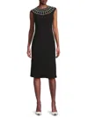 Karl Lagerfeld Women's Faux Pearl Embellished Dress In Black