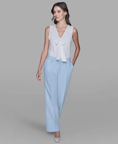 Karl Lagerfeld Women's Flared Invisible Zipper Pants In Blue