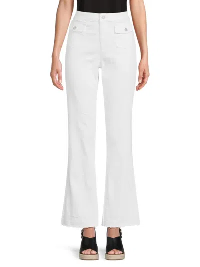 Karl Lagerfeld Women's Flared-leg Jeans In White