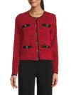 Karl Lagerfeld Women's Floral Cardigan In Red