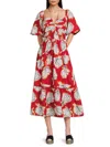Karl Lagerfeld Women's Floral Cotton Midi-dress