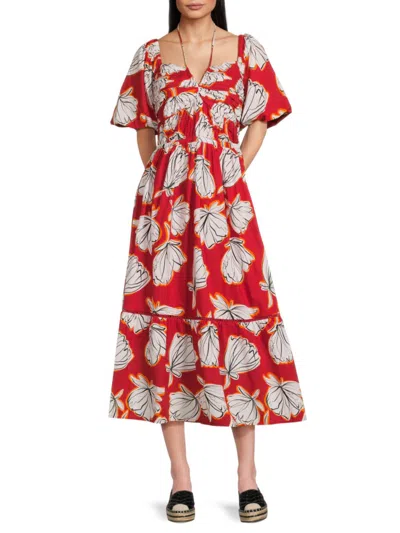 Karl Lagerfeld Women's Floral Cotton Midi-dress
