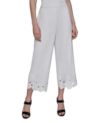 KARL LAGERFELD WOMEN'S FLORAL-HEM PULL-ON PANTS