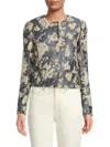 Karl Lagerfeld Women's Floral Jacquard Jacket In Gray