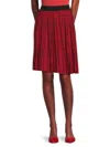 Karl Lagerfeld Women's Floral Pleated Miniskirt In Red