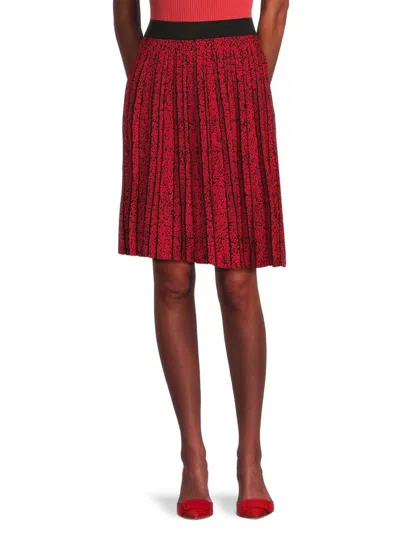 Karl Lagerfeld Women's Floral Pleated Miniskirt In Red