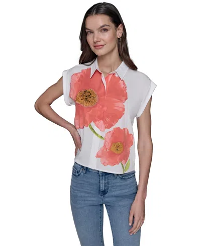 KARL LAGERFELD WOMEN'S FLORAL-PRINT BLOUSE