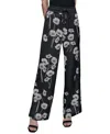Karl Lagerfeld Womens Floral Print Drawstring Pants Xs P Xl In Black