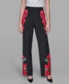 Karl Lagerfeld Rose Pants In Black