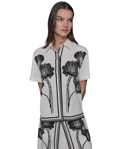 Karl Lagerfeld Women's Floral Print Shirt