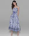Karl Lagerfeld Women's Floral-print Square-neck Midi Dress