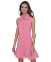 Karl Lagerfeld Collared A Line Dress In Lt,paspink