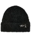 Karl Lagerfeld Women's Folded Over Cuff Beanie In Black