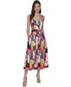 Karl Lagerfeld Petite Abstract-print Midi Dress In Multi