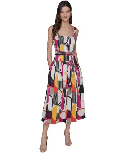 Karl Lagerfeld Women's Geo-print Midi Dress In Multi