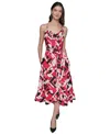Karl Lagerfeld Geo Print Linen-blend Maxi Dress In Teaberry Combo
