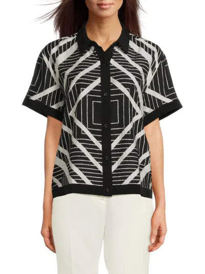 Karl Lagerfeld Women's Geometric Print Shirt In Multi