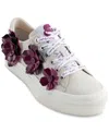Karl Lagerfeld Women's Georgia Lace-up Embellished Sneakers In Soft White,red Plum