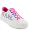 Karl Lagerfeld Women's Gida Lace-up Sneakers In Bright White,fuchsia